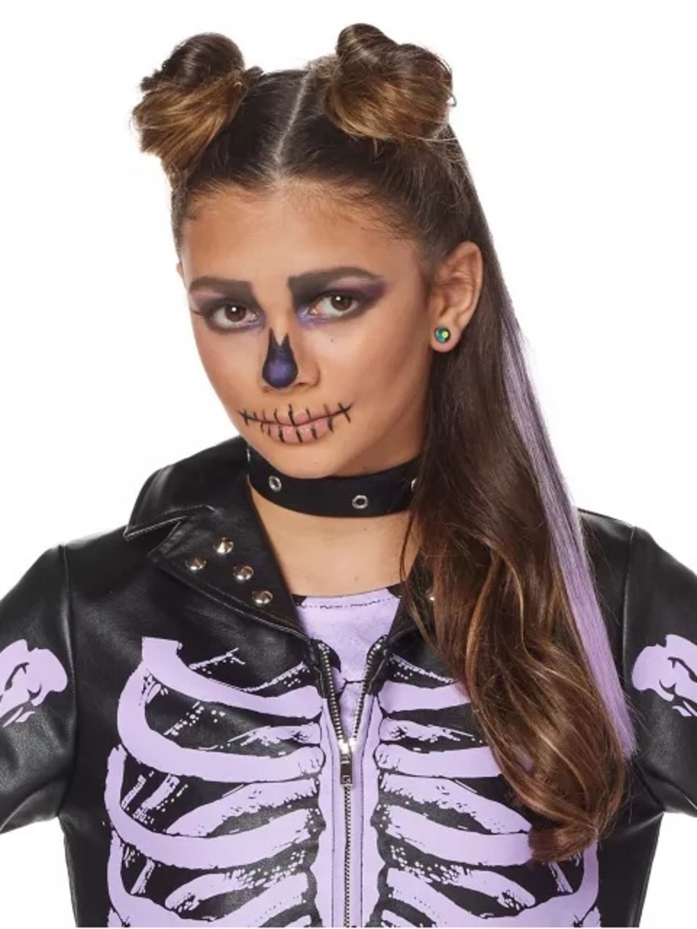 Kids Purple Punk Gothic Skeleton Jacket